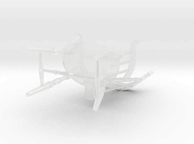 1:48 Miniature Nantucket Fan Back Armchair in Clear Ultra Fine Detail Plastic