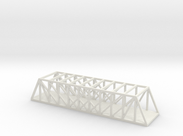 1/700 Scale Through Whipple Truss Bridge in White Natural Versatile Plastic