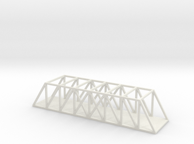 1/700 Scale Through Howe Truss Bridge in White Natural Versatile Plastic