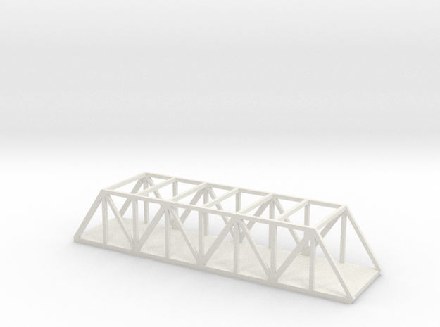 1/350 Scale Through Warren Truss Bridge in White Natural Versatile Plastic