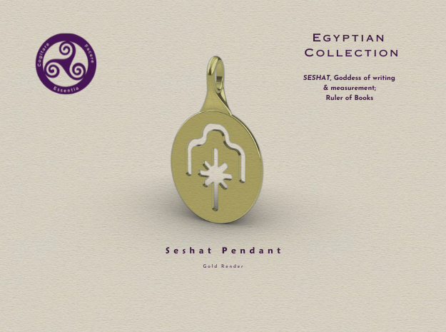 Seshat Pendant in Polished Brass