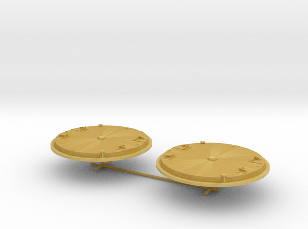 1/72 IJN Turntable For Aircraft Deck Rails SET x2 in Tan Fine Detail Plastic
