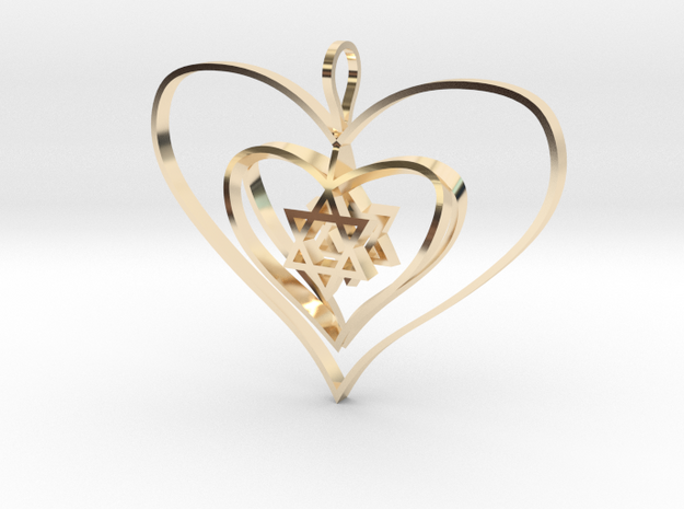 Alba's Heart A-Double-Domed in 14K Yellow Gold