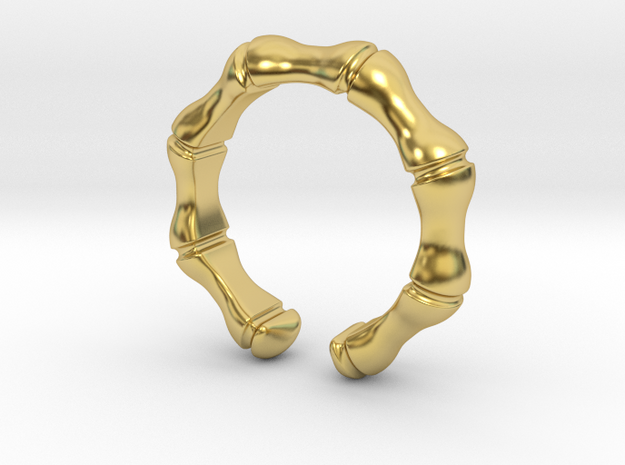 Bamboo ring - Large model in Polished Brass