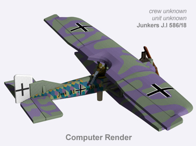 Junkers J.I 586/18 (full color) in Natural Full Color Nylon 12 (MJF)