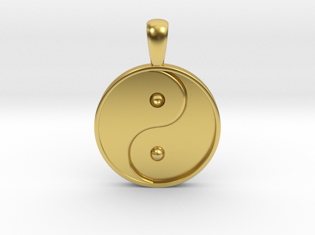 Yin Yang Pendant in Polished Brass