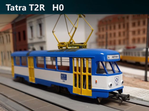 Tatra T2R H0 [body] in Tan Fine Detail Plastic