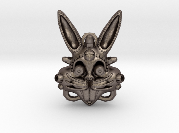 Rabbitbot in Polished Bronzed-Silver Steel: Small
