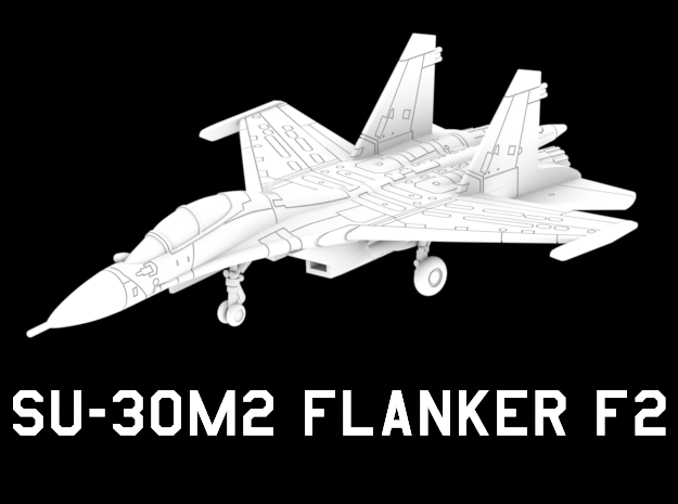 Su-30M2 Flanker-F2 (Clean) in White Natural Versatile Plastic: 1:220 - Z