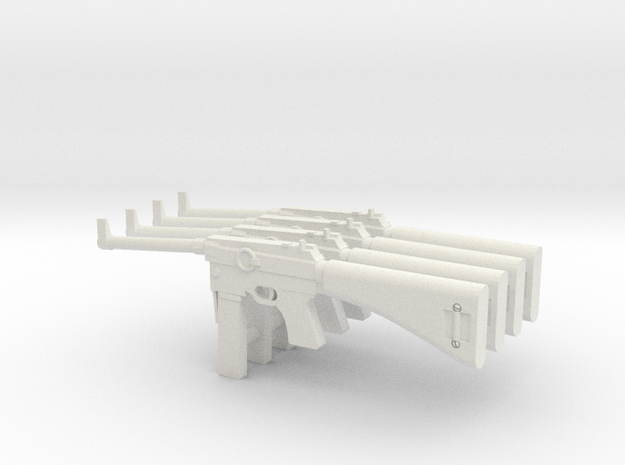 1:16 MAS-38 French SMG x4 in White Natural Versatile Plastic