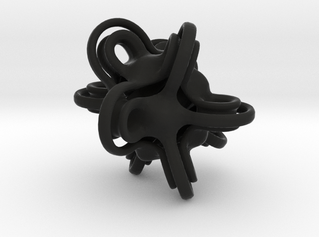 Spheroid - small in Black Natural Versatile Plastic