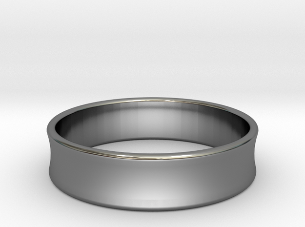 Concave Ring Band all sizes, multisize in Fine Detail Polished Silver: 13 / 69