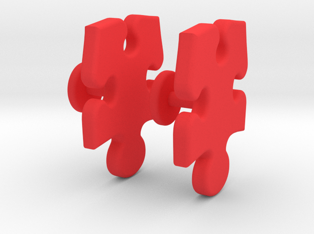 Puzzle Piece in Red Processed Versatile Plastic