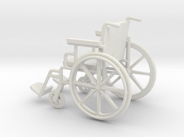 Wheelchair 1:12 (not full scale) in White Natural Versatile Plastic: 1:8