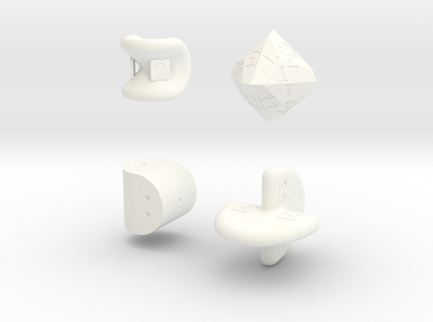 SirisC dice set in White Processed Versatile Plastic