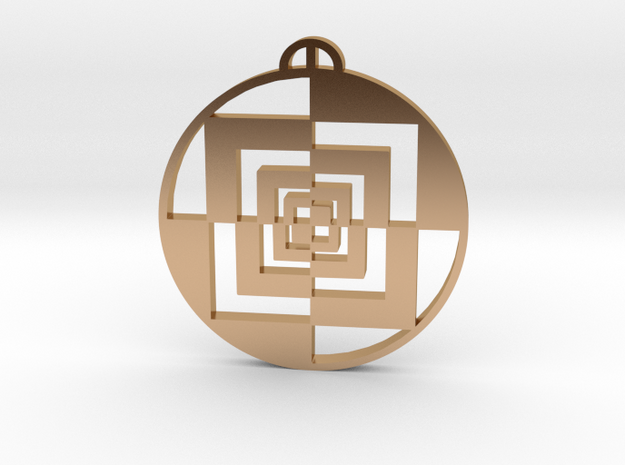 Sparticles-Wood-Surrey Crop Circle Pendant in Polished Bronze
