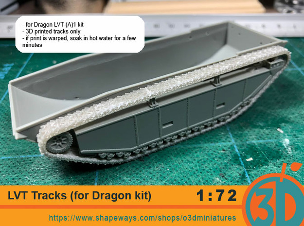 LVT Tracks 1/72 scale in Tan Fine Detail Plastic