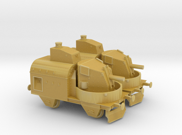 1/200th scale Armoured traincars, gun carriage in Tan Fine Detail Plastic
