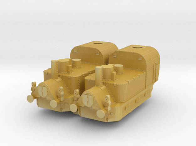 1/200th scale Armoured Steam Locomotives, 2x in Tan Fine Detail Plastic