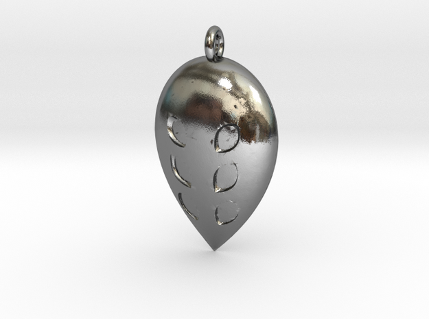 Hollow Night Dreamer Mask Pendant in Polished Silver