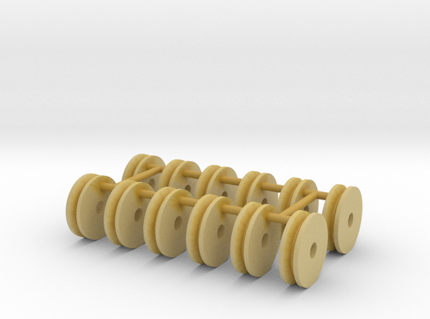 12 Sheaves aka Pulley wheels, 10 mm diameter in Tan Fine Detail Plastic