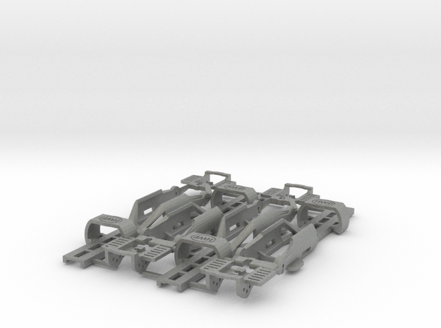 SL2-MK4 HO Slot Car Chassis 4-PACK in Gray PA12 Glass Beads