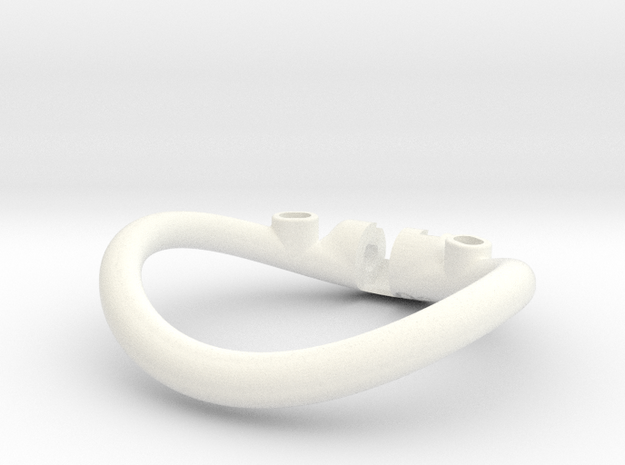 50 Curved Ring 60 x 50 mm in White Smooth Versatile Plastic