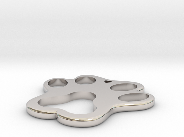 Paw pendant in Rhodium Plated Brass