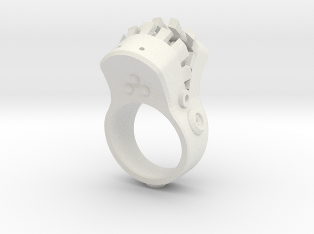 Big mouth Ring in White Natural Versatile Plastic