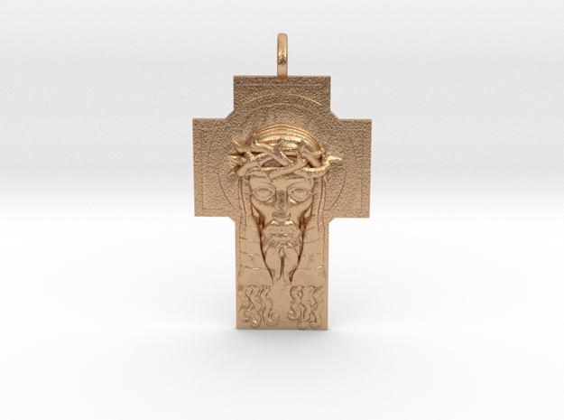 Jesus Cross Pendant  in Natural Bronze