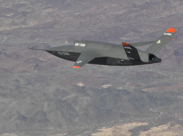 Kratos XQ-58 Valkyrie Unmanned Aerial System (UAS) in Gray PA12: 1:144