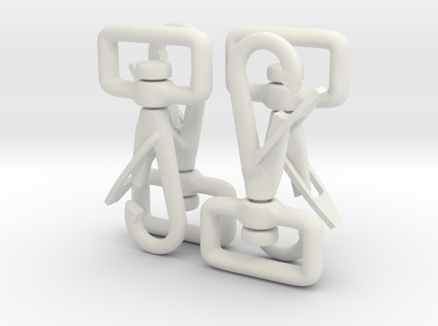 Clip Hooks with rotating webbing band. in White Natural Versatile Plastic