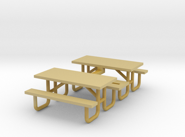 Picnic Table Metal 6ft (2) in Tan Fine Detail Plastic