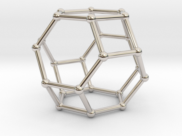 hexaedron pendant in Rhodium Plated Brass