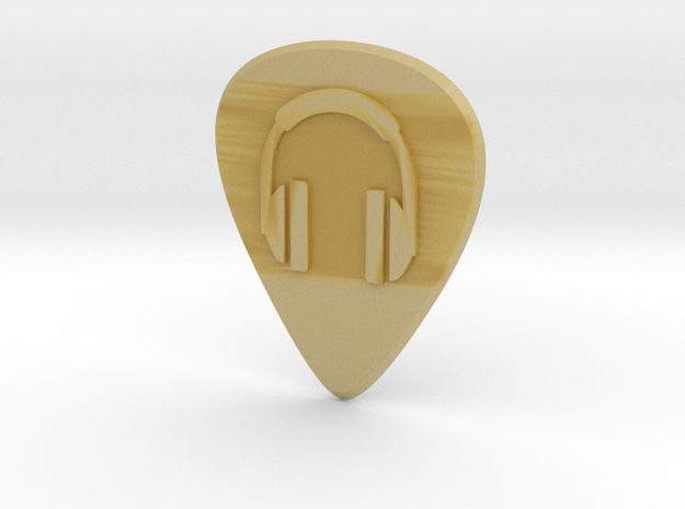 guitar pick_headphones in Tan Fine Detail Plastic