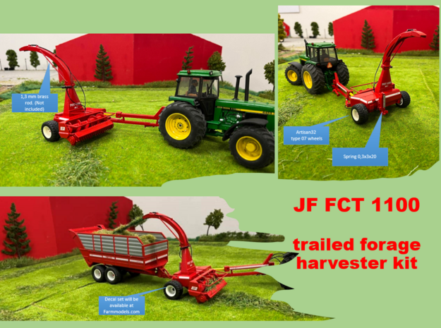 JF FCT 1100 Forage Harvester 2/3 (Spout/drawbar) in White Processed Versatile Plastic