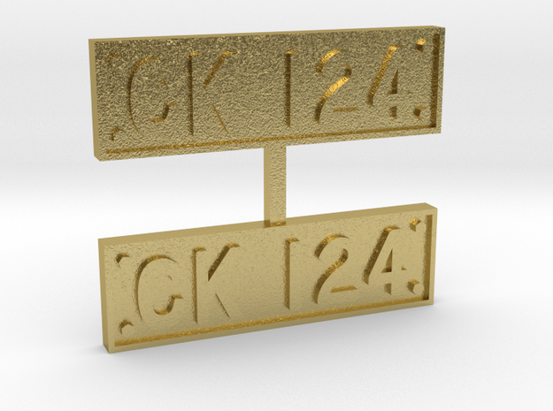 TRA CK124 Numberplates in Natural Brass
