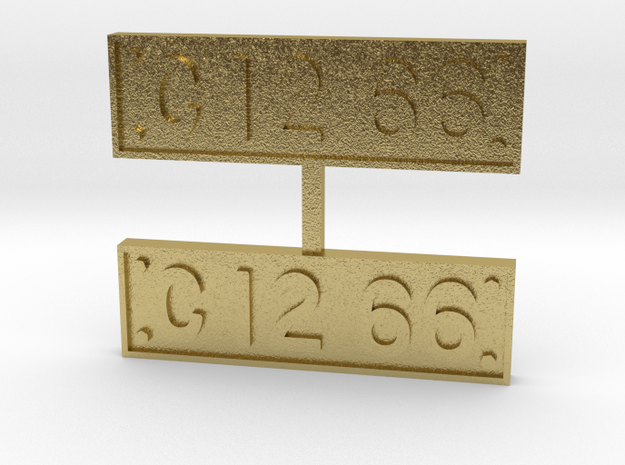 JNR C12 66 Numberplates - 1:30 Scale in Natural Brass