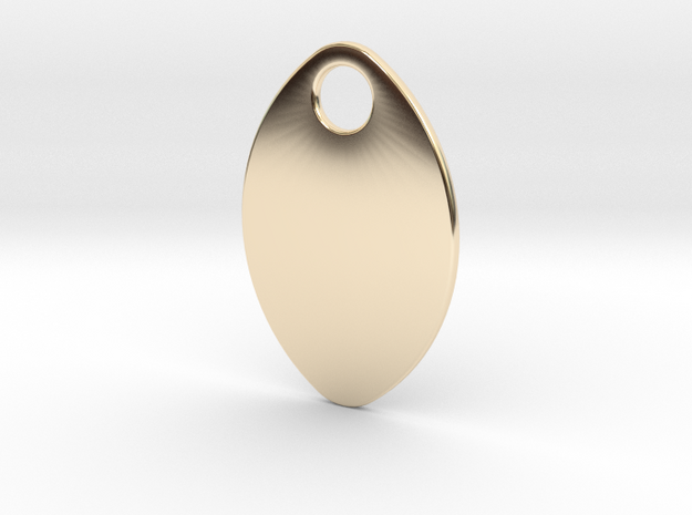 Custom ovoid pendant in 14k Gold Plated Brass