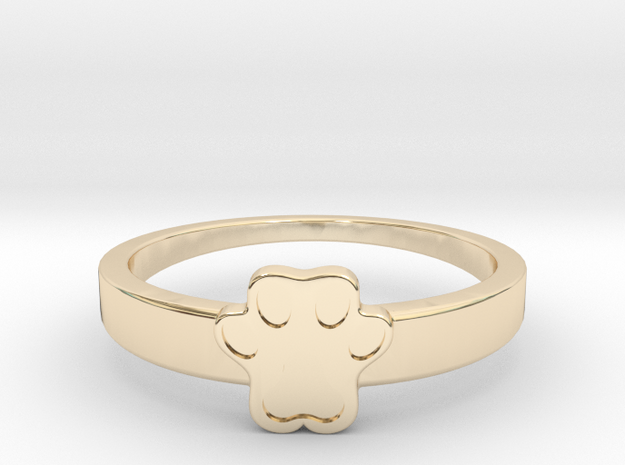 Paw print ring All sizes, multisize in 14k Gold Plated Brass: 13 / 69