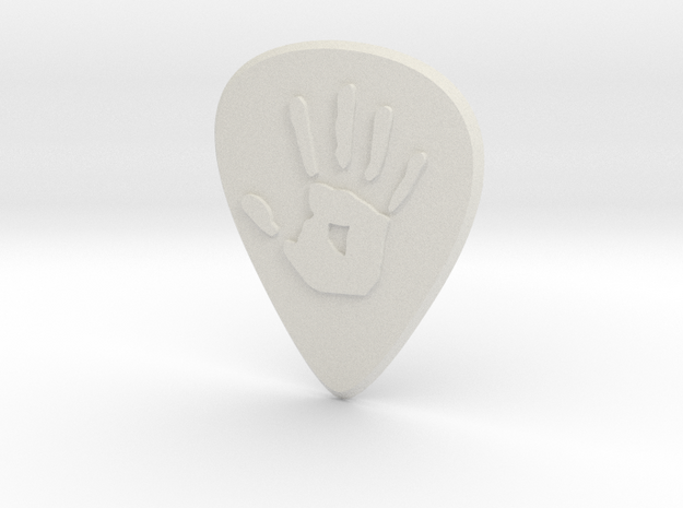 guitar pick_handprint in White Natural Versatile Plastic