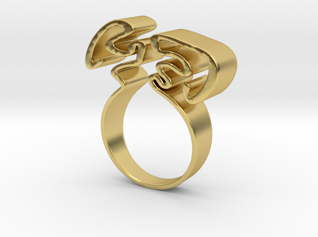 Bended ring in Polished Brass