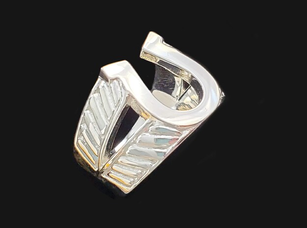 Horseshoe Ring, US Size 8 3/4 in Polished Silver