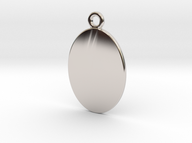 Oval medal 20 x 15 mm in Rhodium Plated Brass