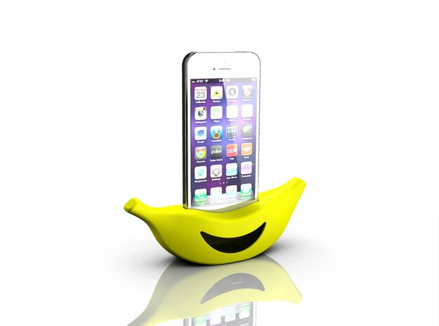 Banana cradle for iPhone 5s in Yellow Processed Versatile Plastic