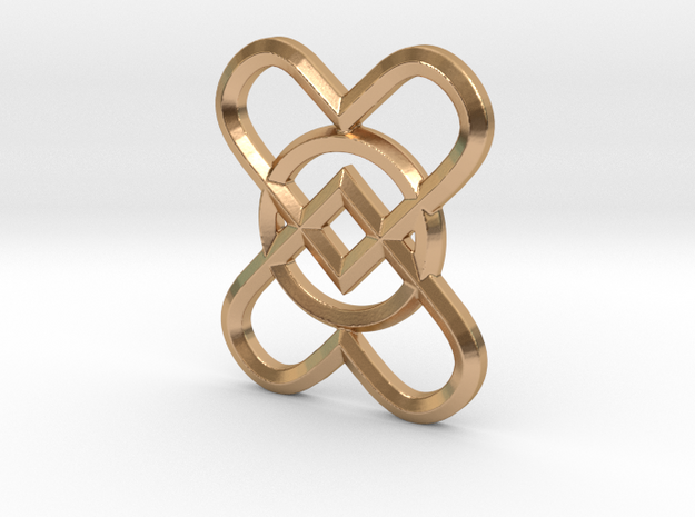 2 Hearts 1 Ring Pendant in Polished Bronze