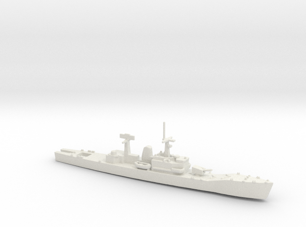 1/1250 Scale HMS Leander Type 12 Frigate in White Natural Versatile Plastic