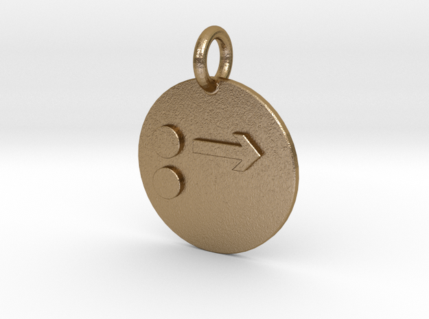 Pendant Newton's First Law B in Polished Gold Steel