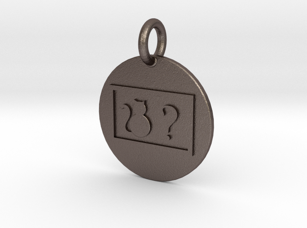 Pendant Quantum Superposition C in Polished Bronzed-Silver Steel