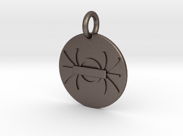 Pendant Gauss’s Law of Magnetism C in Polished Bronzed-Silver Steel
